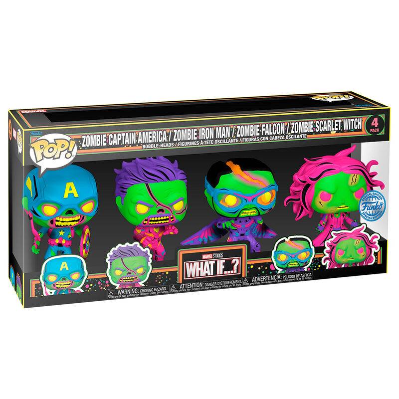 Imagen de Blister 4 Figuras Pop Marvel What If...? Exclusive parte de nuestra colección en Espadas y más, sitio oficial.