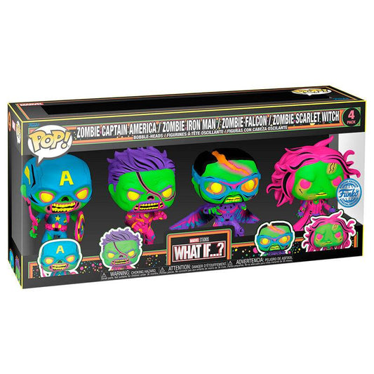 Imagen de Blister 4 Figuras Pop Marvel What If...? Exclusive parte de nuestra colección en Espadas y más, sitio oficial.