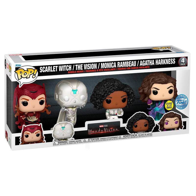 Imagen de Blister 4 Figuras Pop Marvel Wandavision Exclusive parte de nuestra colección en Espadas y más, sitio oficial.