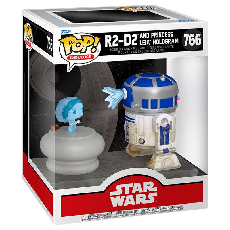 Imagen de Figura Pop Deluxe Star Wars R2-D2 And Princess Leia Hologram parte de nuestra colección en Espadas y más, sitio oficial.