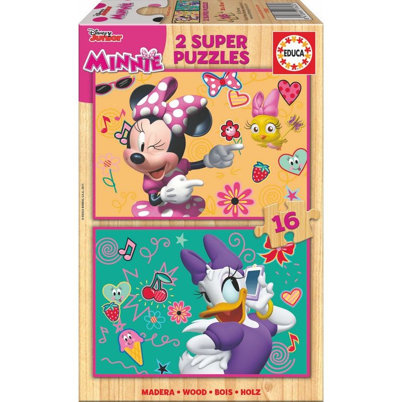 Imagen 1 de Puzzle Minnie And The Happy Helpers Disney Madera 2X16pzs