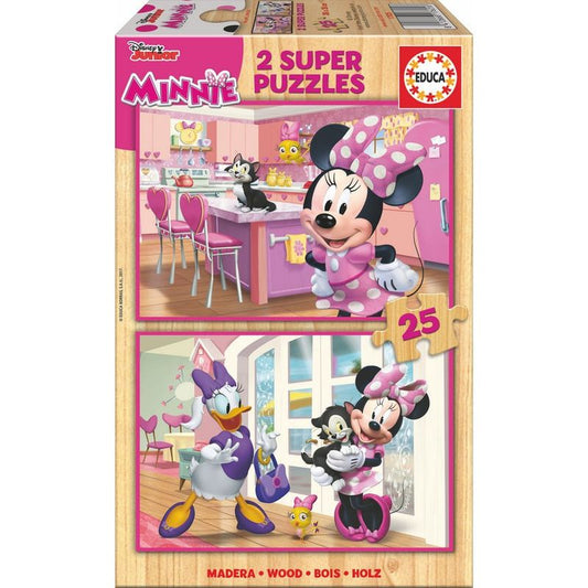 Imagen 1 de Puzzle Minnie And The Happy Helpers Disney Madera 2X25pzs