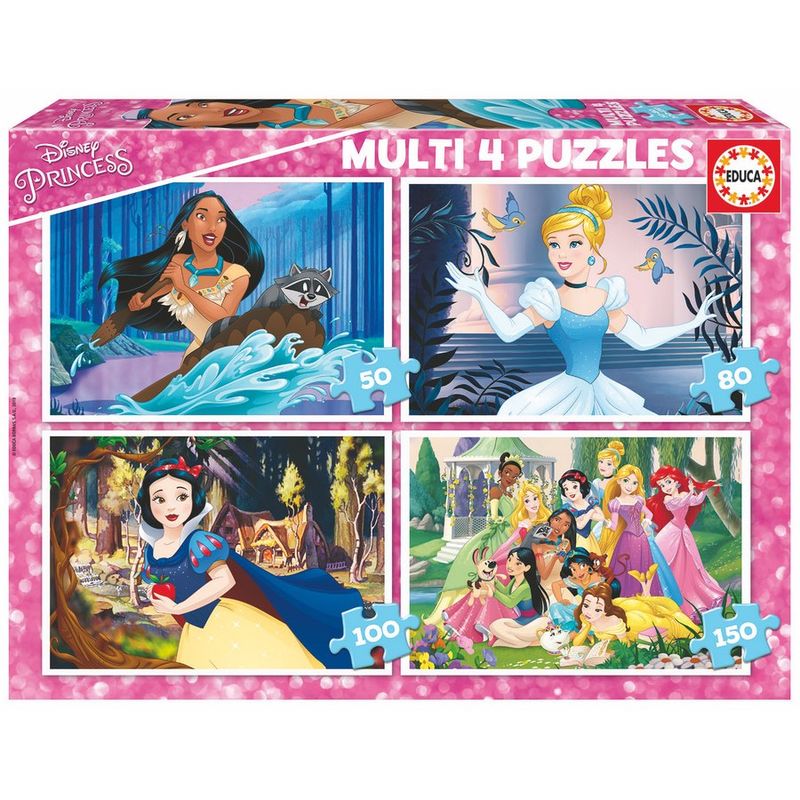 Imagen 1 de Puzzle Multi Princesas Disney 50-80-100-150Pzs