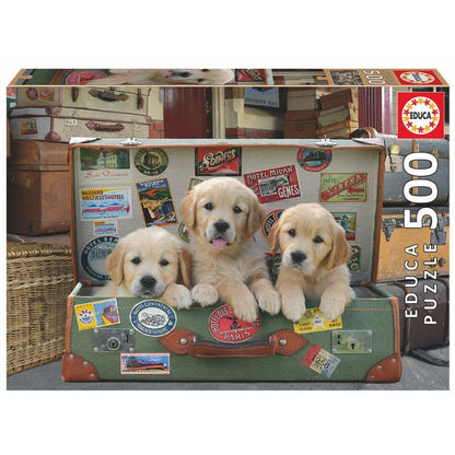 Imagen 2 de Puzzle Cachorros En El Equipaje 500Pzs