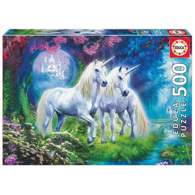 Imagen 2 de Puzzle Unicornios En El Bosque 500Pzs
