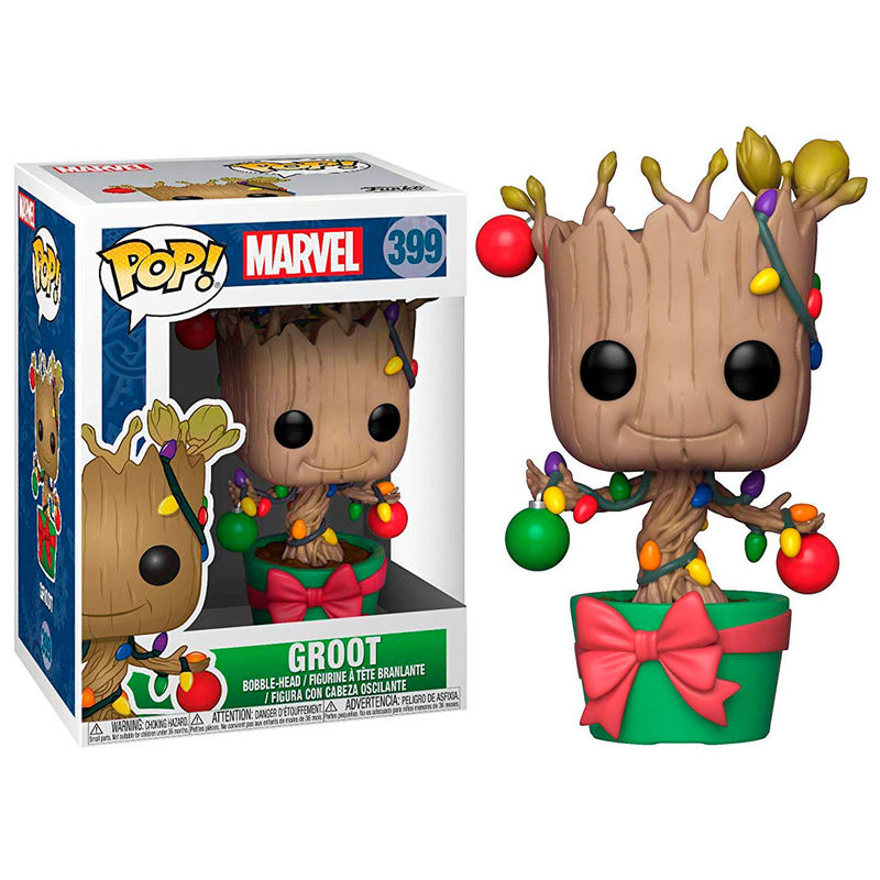 Imagen 2 de Figura Pop Marvel Holiday Groot With Lights & Ornaments