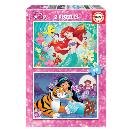 Imagen 1 de Puzzle Ariel + Jasmine Princesas Disney 2X48pzs