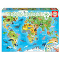Imagen 1 de Puzzle Mapamundi Animales 150Pzs