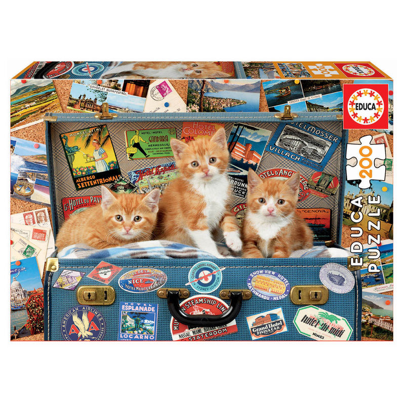 Imagen 1 de Puzzle Gatitos Viajeros 200Pzs