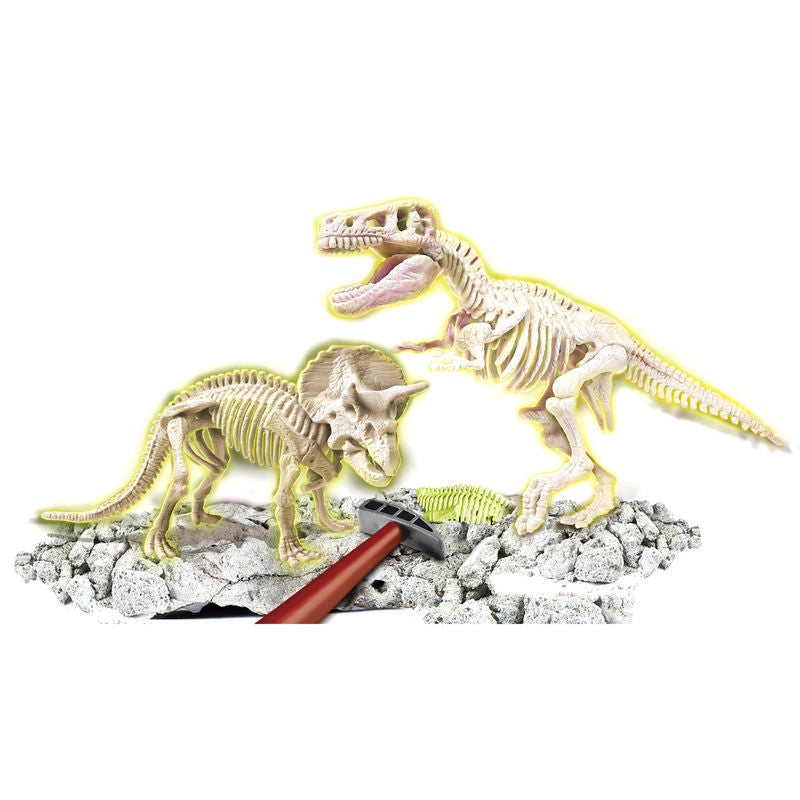 Imagen 2 de Arqueojugando T Rex Y Triceratops Fosforescente