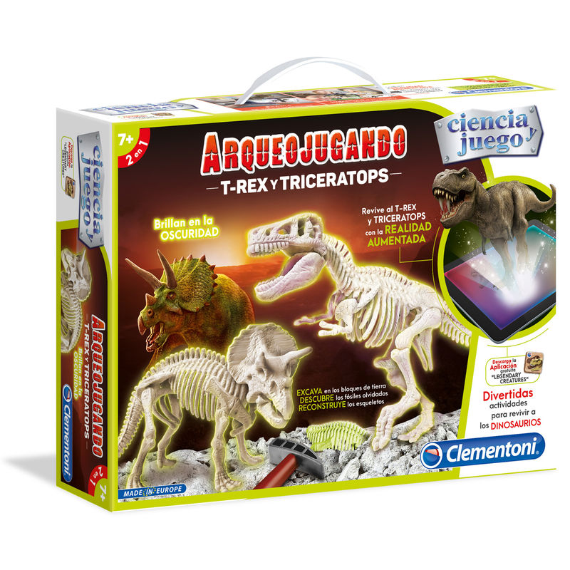 Imagen 3 de Arqueojugando T Rex Y Triceratops Fosforescente
