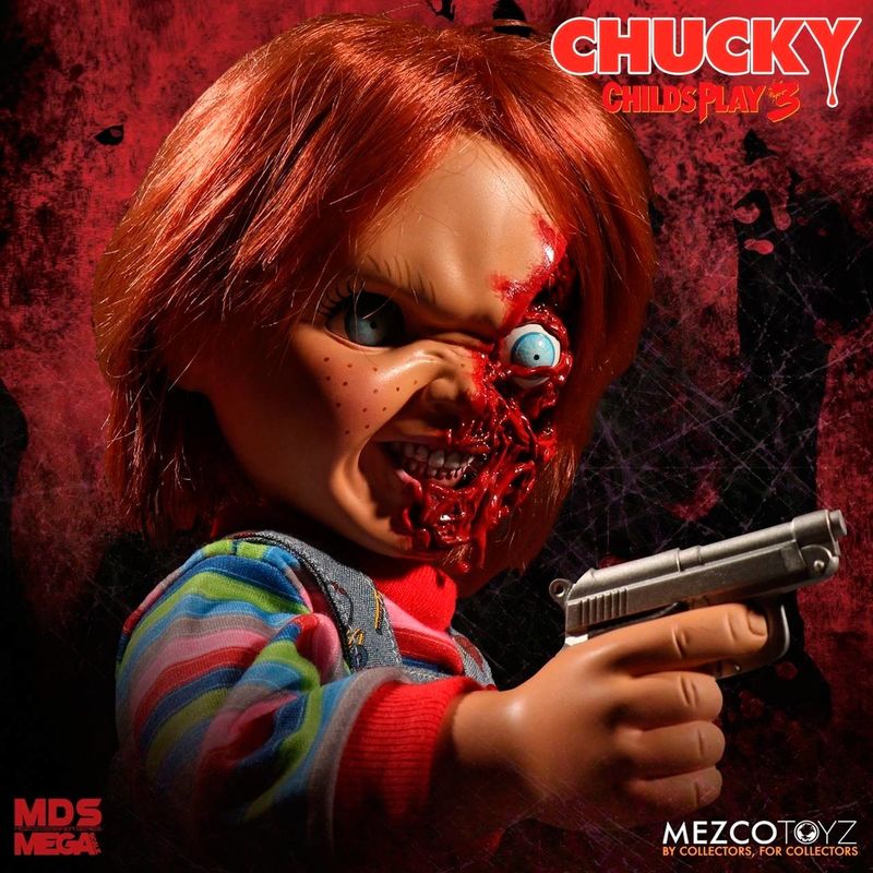 Imagen 5 - Figura Chucky El Muñeco Diabolico 3 Cara Pizza Parlante 38Cm Ingles