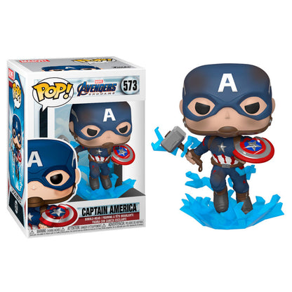 Imagen 1 de Figura Pop Marvel Avengers Endgame Captain America With Broken Shield & Mjolnir