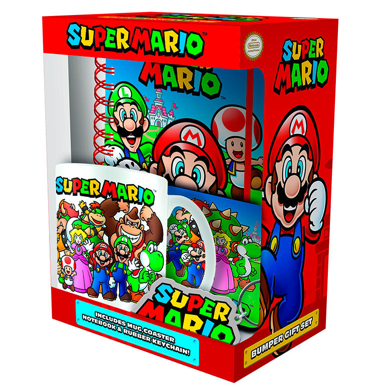 Imagen de Set Regalo Super Mario Bros Nintendo parte de nuestra colección en Espadas y más, sitio oficial.
