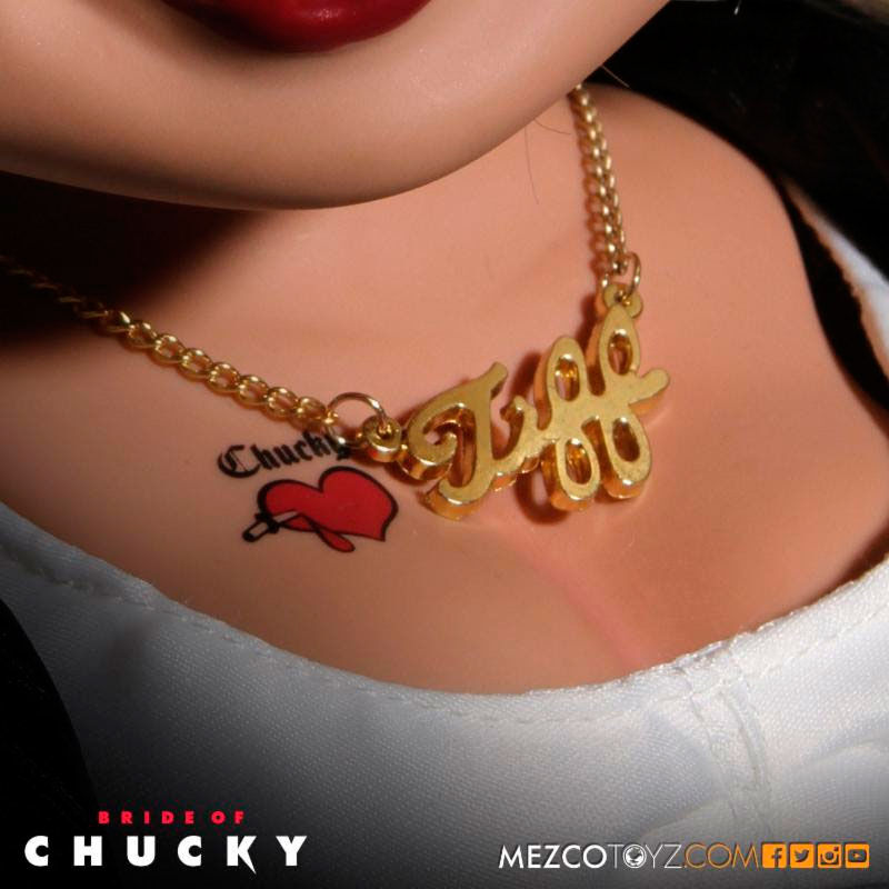 Imagen de Figura Tiffany La Novia De Chucky Parlante 38Cm parte de nuestra colección en Espadas y más, sitio oficial.