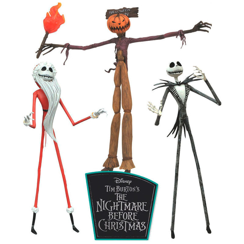 Imagen 1 - Blister 3 Figuras Pesadilla Antes De Navidad Disney 18Cm