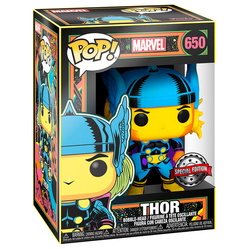 Imagen de Figura Pop Marvel Thor Black Light Exclusive parte de nuestra colección en Espadas y más, sitio oficial.
