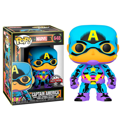 Imagen 3 de Figura Pop Marvel Captain America Black Light Exclusive