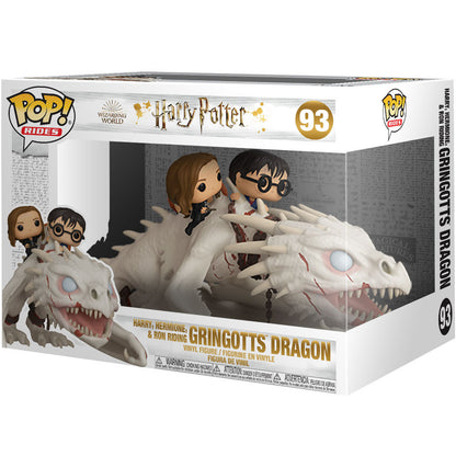 Imagen 3 de Figura Pop Gringotts Dragon Con Harry, Ron Y Hermione Harry Potter