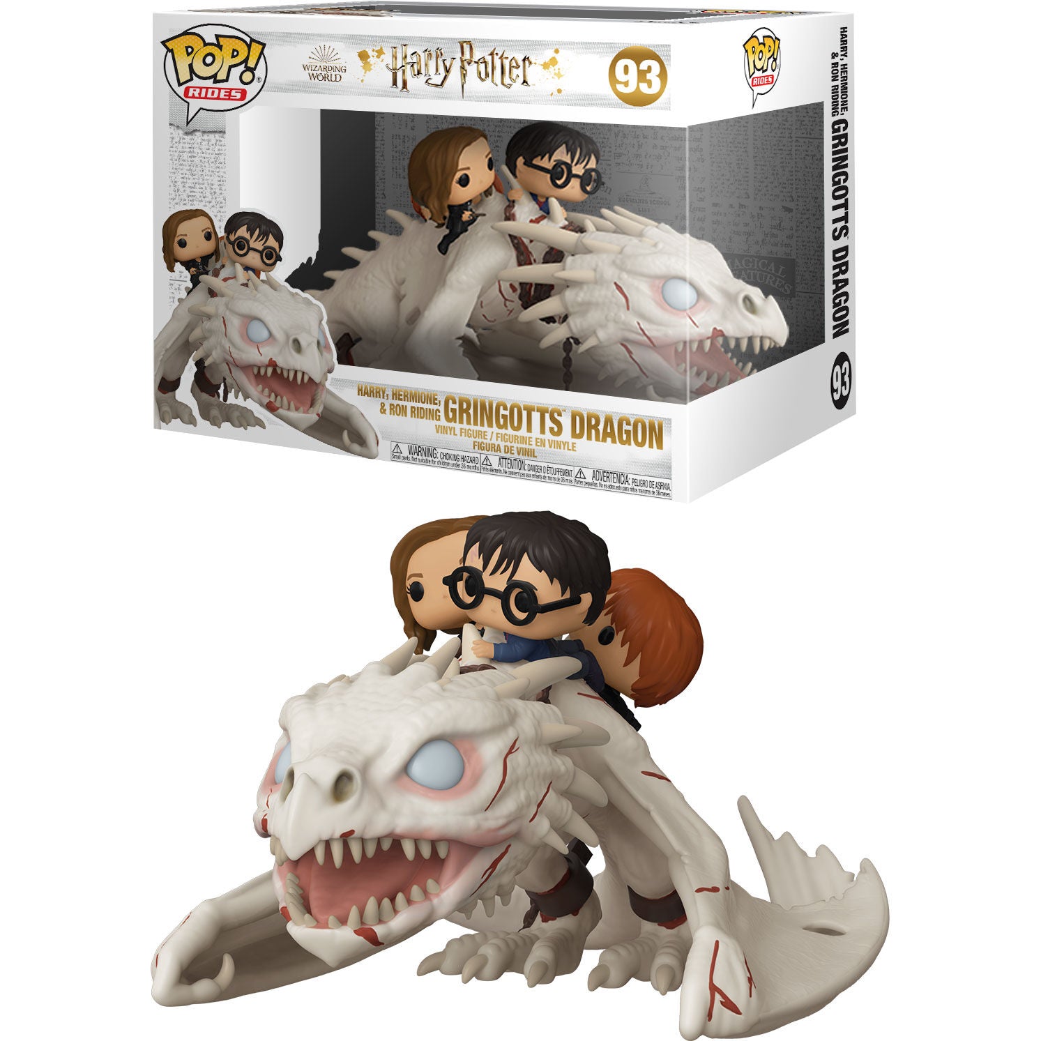 Imagen 1 de Figura Pop Gringotts Dragon Con Harry, Ron Y Hermione Harry Potter