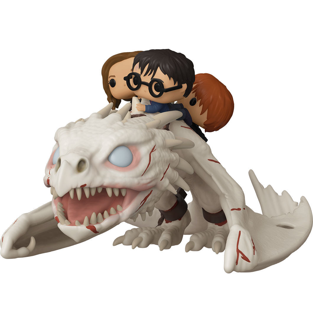 Imagen 2 de Figura Pop Gringotts Dragon Con Harry, Ron Y Hermione Harry Potter