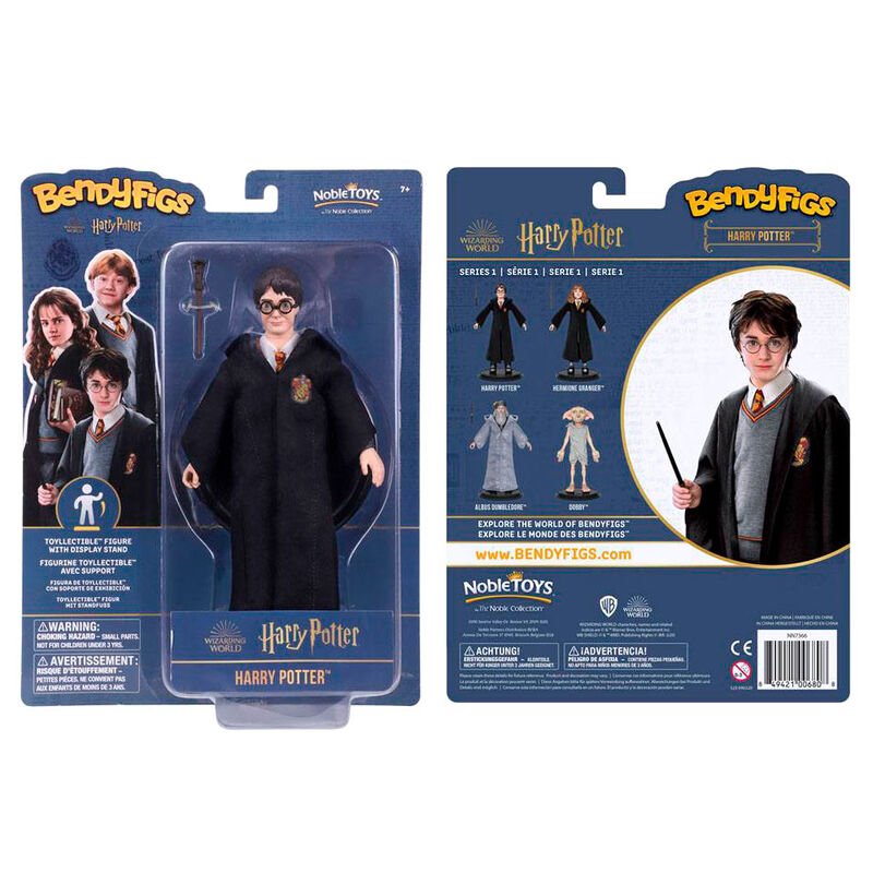 Imagen 1 de Figura Maleable Bendyfigs Harry Con Varita Harry Potter 19Cm