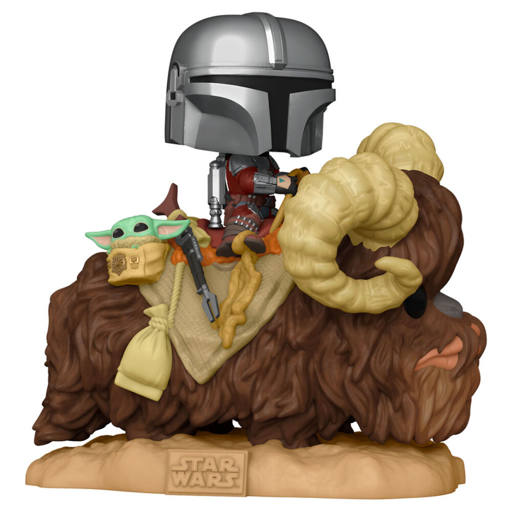 Imagen 2 de Figura Pop Star Wars The Mandalorian Mando On Bantha With Child In Bag