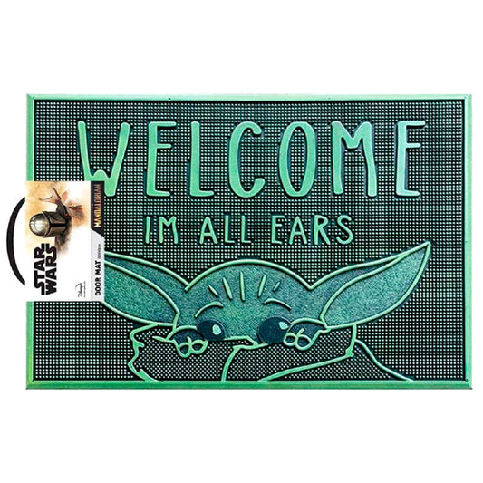 Imagen de Felpudo Welcome Im All Ears Yoda The Child Star Wars The Mandalorian parte de nuestra colección en Espadas y más, sitio oficial.