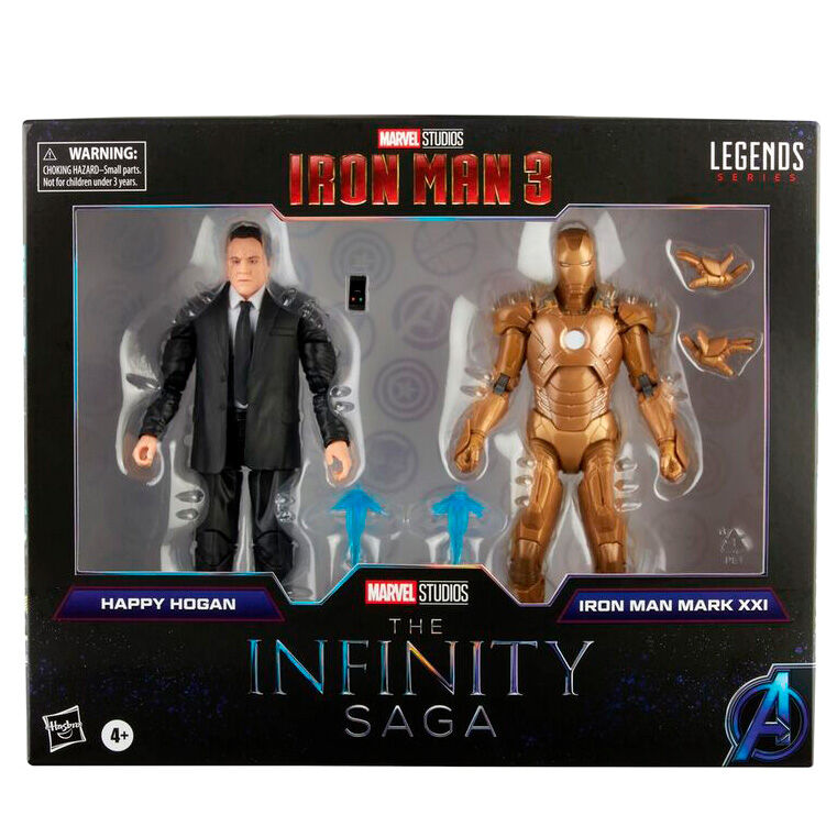 Imagen 1 de Set 2 Figuras Happy Hogan And Iron Man Mark Xxi Iron Man 3 The Infinity Saga Marvel 15Cm