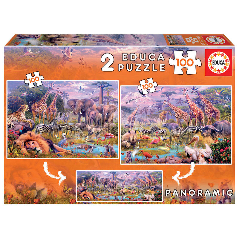 Imagen 1 de Puzzle Animales Salvajes 2X100pzs