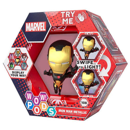 Imagen 1 de Figura Led Wow! Pod Iron Man Gold Metallic Marvel