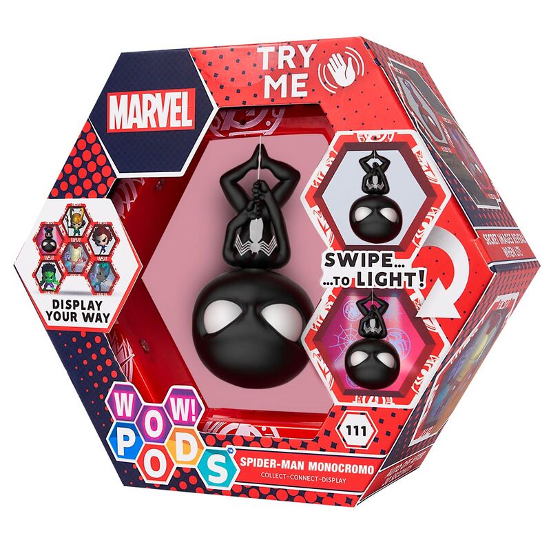 Imagen 1 de Figura Led Wow! Pod Spiderman Monochrome Marvel