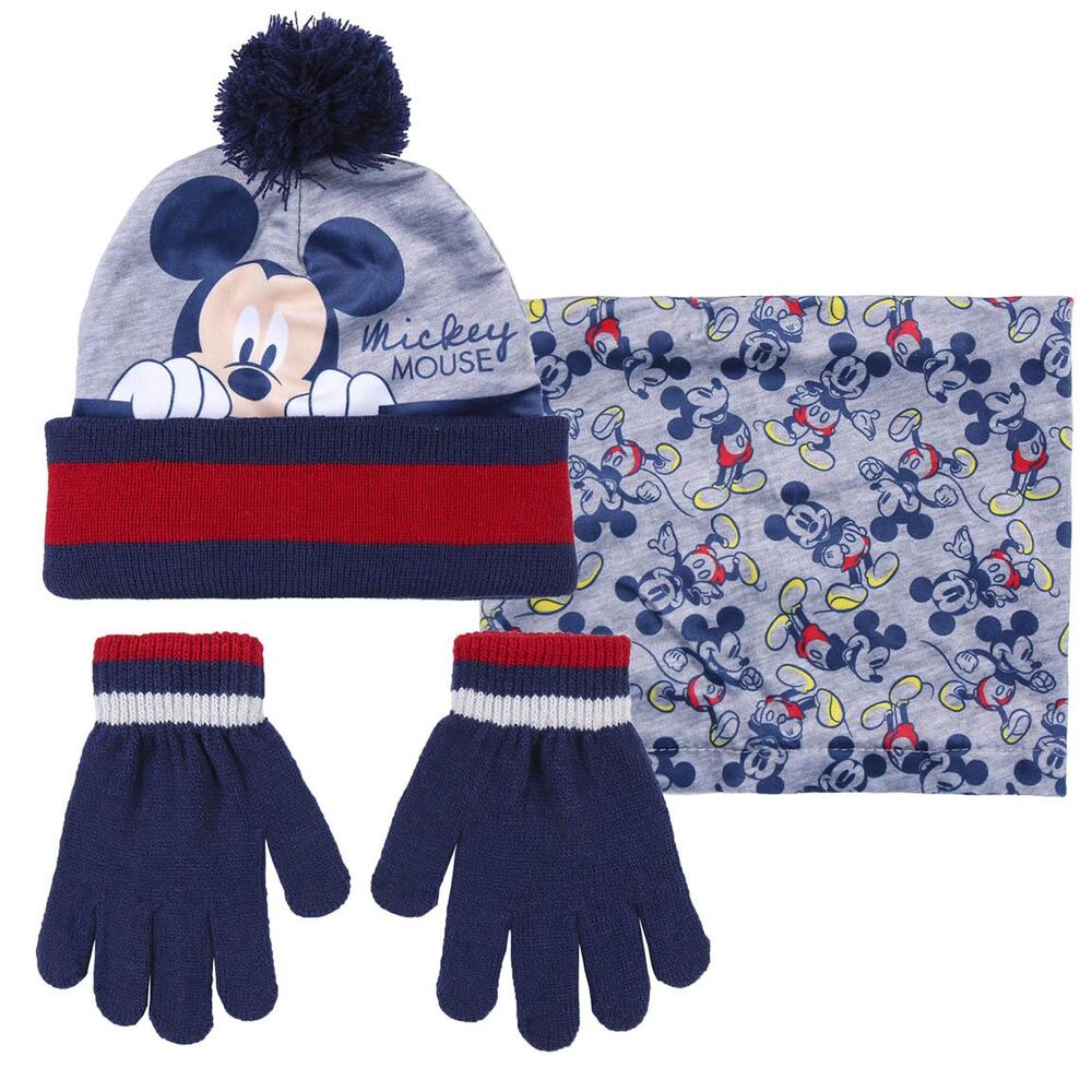 Imagen 1 de Conjunto Infantil Gorro Guantes Braga Cuello Mickey Disney