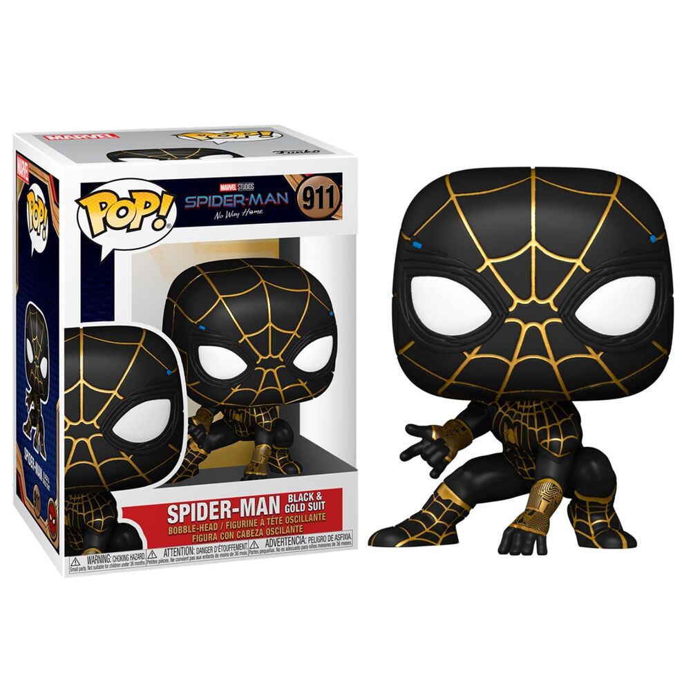 Imagen 1 de Figura Pop Marvel Spiderman No Way Home Spiderman Black & Gold Suit