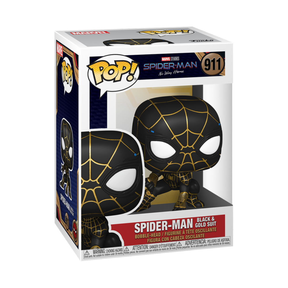 POP-Figur Marvel Spiderman No Way Home Spiderman Schwarz-Gold-Anzug