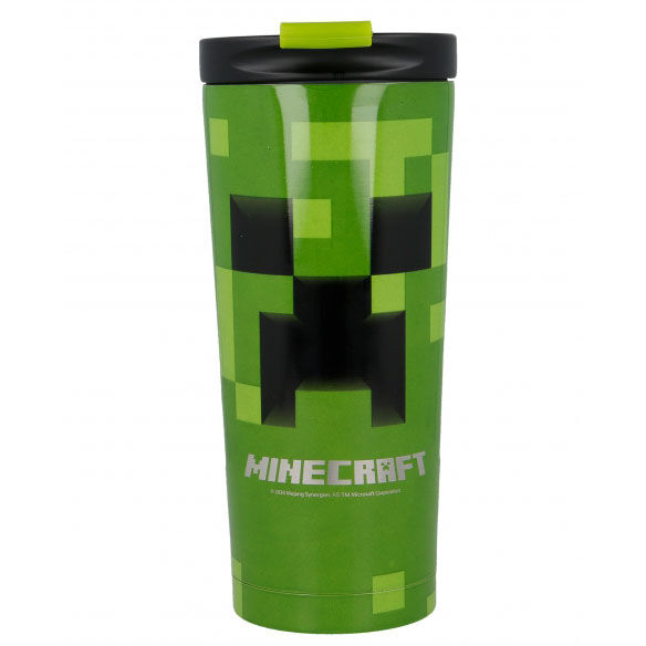 Imagen 2 de Vaso Termo Acero Inoxidable Minecraft 425Ml