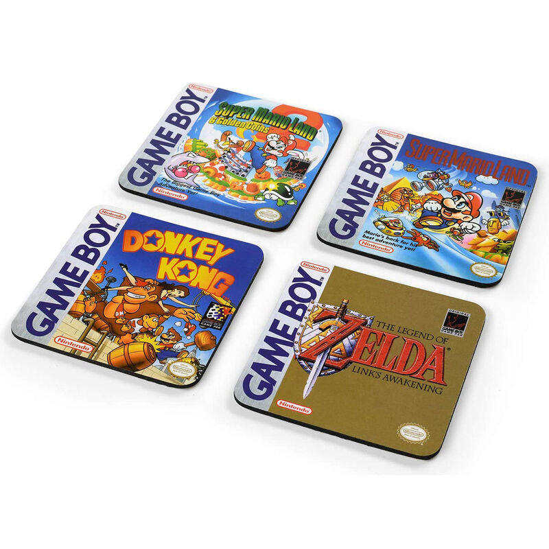 Imagen de Set 4 Posavasos Gameboy Nintendo parte de nuestra colección en Espadas y más, sitio oficial.