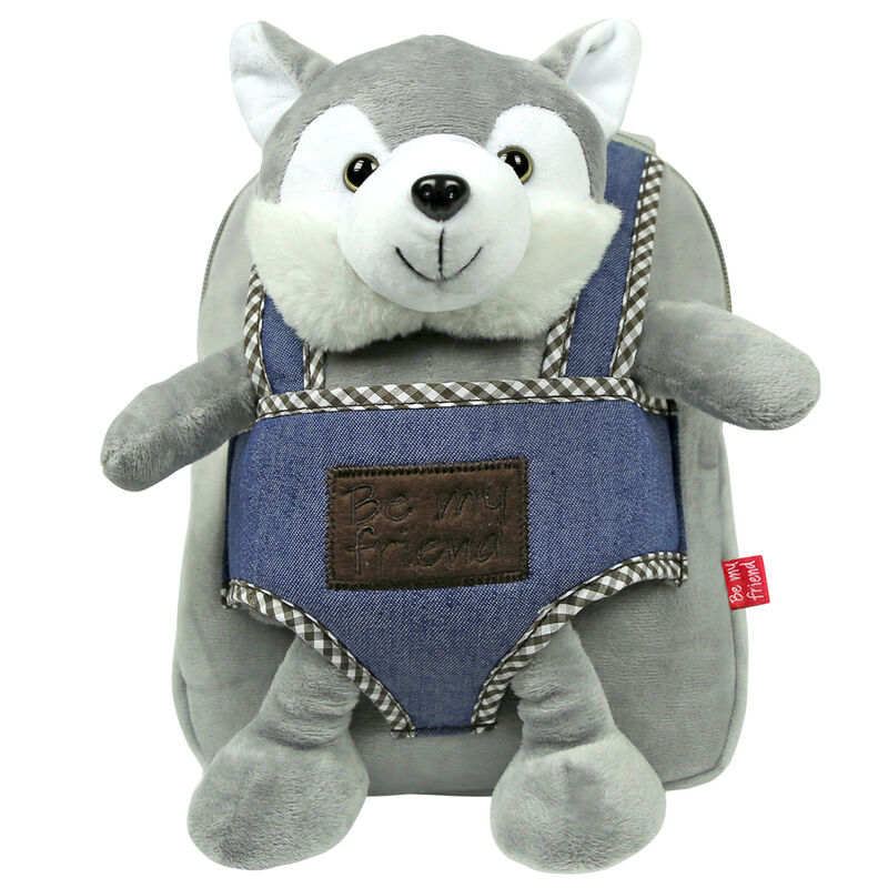 Imagen 1 de Mochila Reversible + Peluche Husky Harry 26Cm