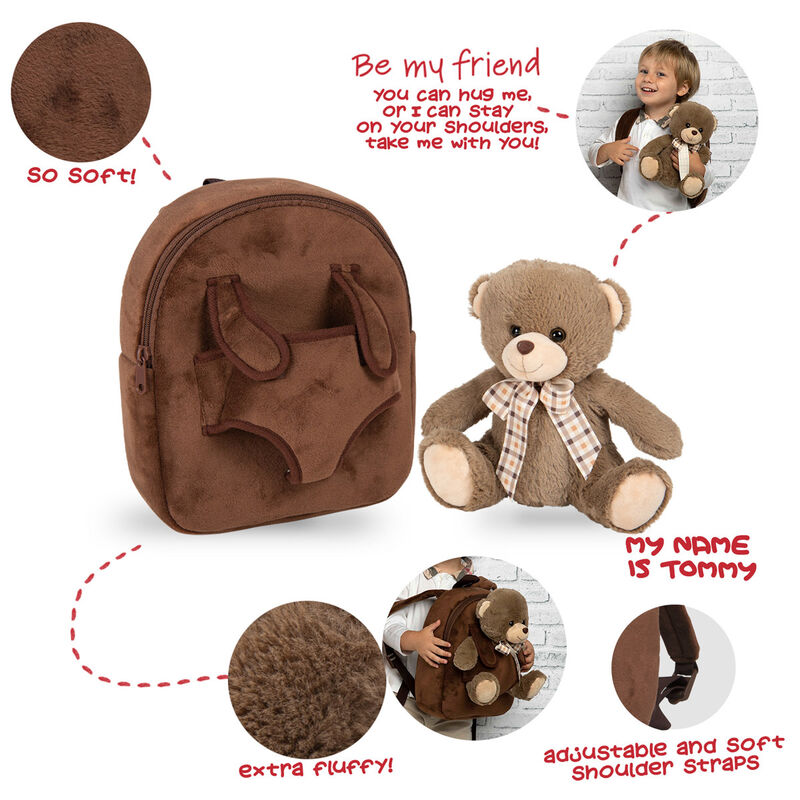 Imagen 5 - Mochila + Peluche Oso Tommy 26Cm