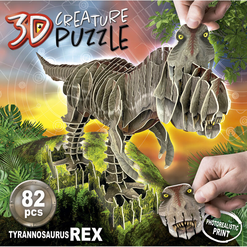 Imagen de Puzzle 3D Creature T-Rex 82Pzs parte de nuestra colección en Espadas y más, sitio oficial.