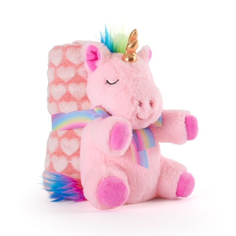 Imagen 1 de Peluche + Manta Suave Unicornio Lily 22Cm