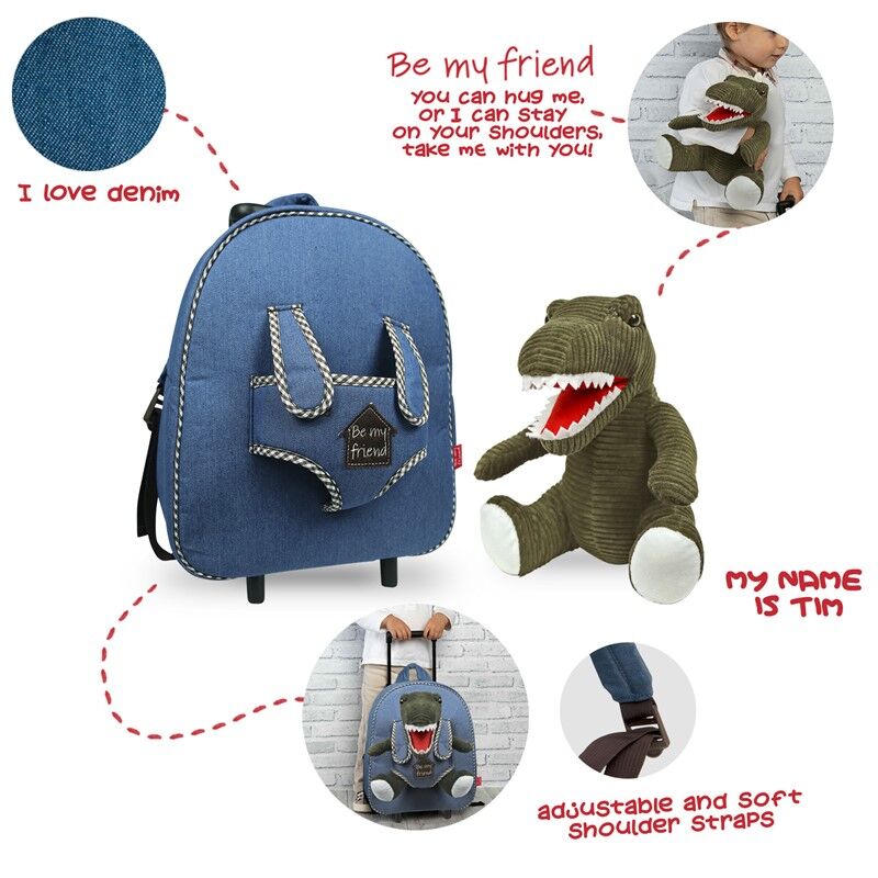 Imagen 2 - Trolley + Peluche Dinosaurio Rex 38Cm