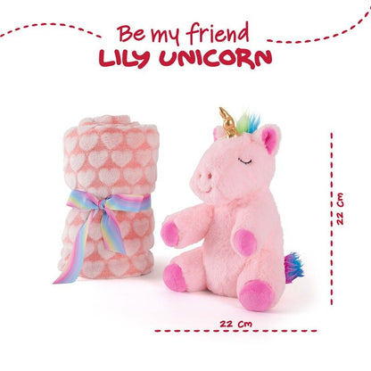 Imagen 2 de Peluche + Manta Suave Unicornio Lily 22Cm