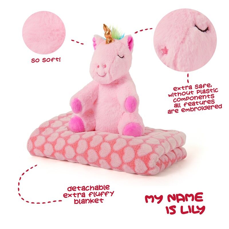 Imagen 3 de Peluche + Manta Suave Unicornio Lily 22Cm