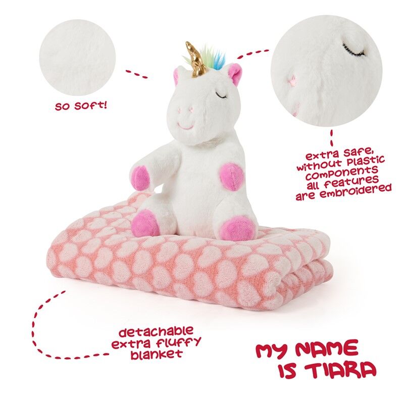 Imagen 3 de Peluche + Manta Suave Unicornio Tiara 22Cm