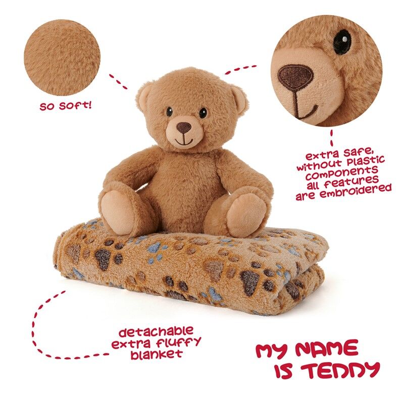 Imagen 3 de Peluche + Manta Suave Oso Teddy 22Cm