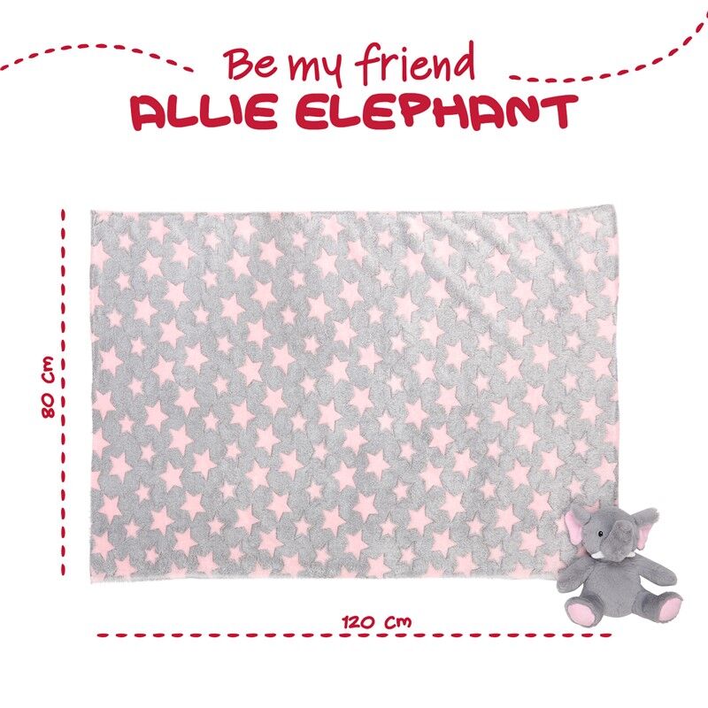 Imagen 4 - Peluche + Manta Suave Elefante Allie 22Cm