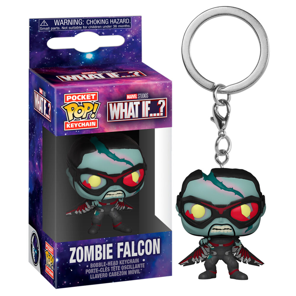 Imagen de Llavero Pocket Pop Marvel What If Zombie Falcon parte de nuestra colección en Espadas y más, sitio oficial.