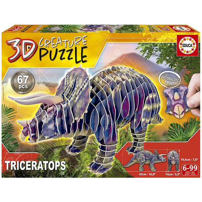 Imagen 2 de Puzzle 3D Creature Triceratops 67Pzs