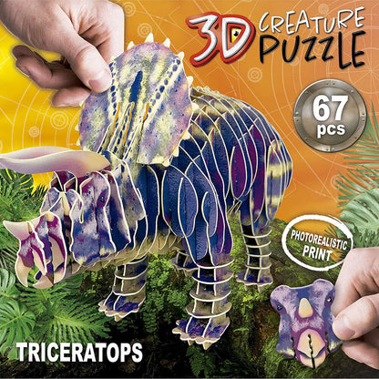Imagen 3 de Puzzle 3D Creature Triceratops 67Pzs